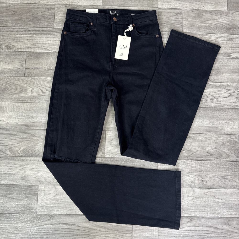 Letters to Juliet LTJ Denim Venice Straight Jeans High Rise Black Wash sz 25
